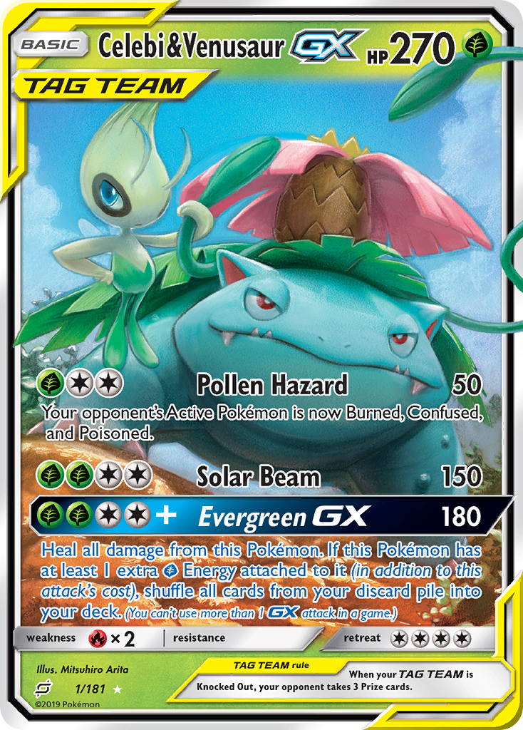 Celebi & Venusaur GX (1/181) [Sun & Moon: Team Up] | Rock City Comics