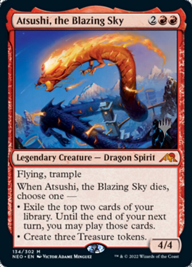 Atsushi, the Blazing Sky (Promo Pack) [Kamigawa: Neon Dynasty Promos] | Rock City Comics