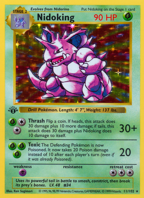 Nidoking (11/102) (Shadowless) [Base Set 1st Edition] | Rock City Comics