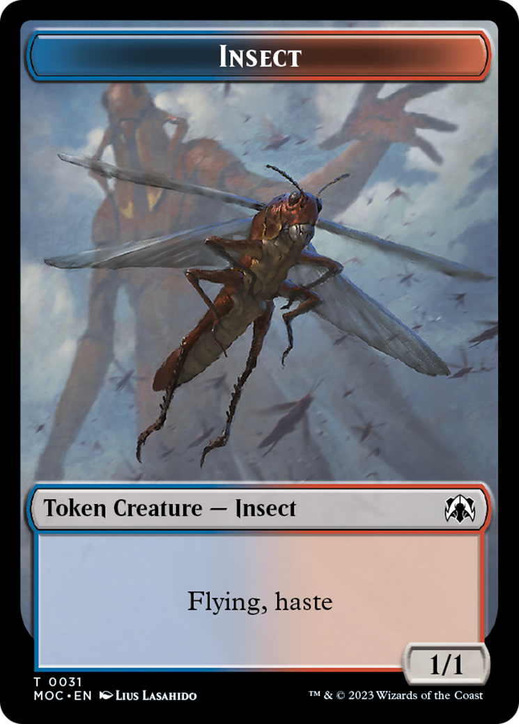 Soldier // Insect Double-Sided Token [March of the Machine Commander Tokens] | Rock City Comics