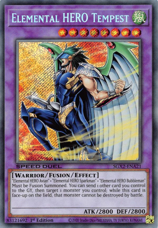 Elemental HERO Tempest [SGX2-ENA21] Secret Rare | Rock City Comics