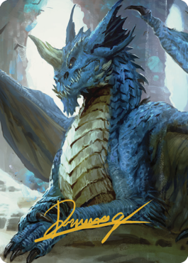 Young Blue Dragon Art Card (Gold-Stamped Signature) [Commander Legends: Battle for Baldur's Gate Art Series] | Rock City Comics