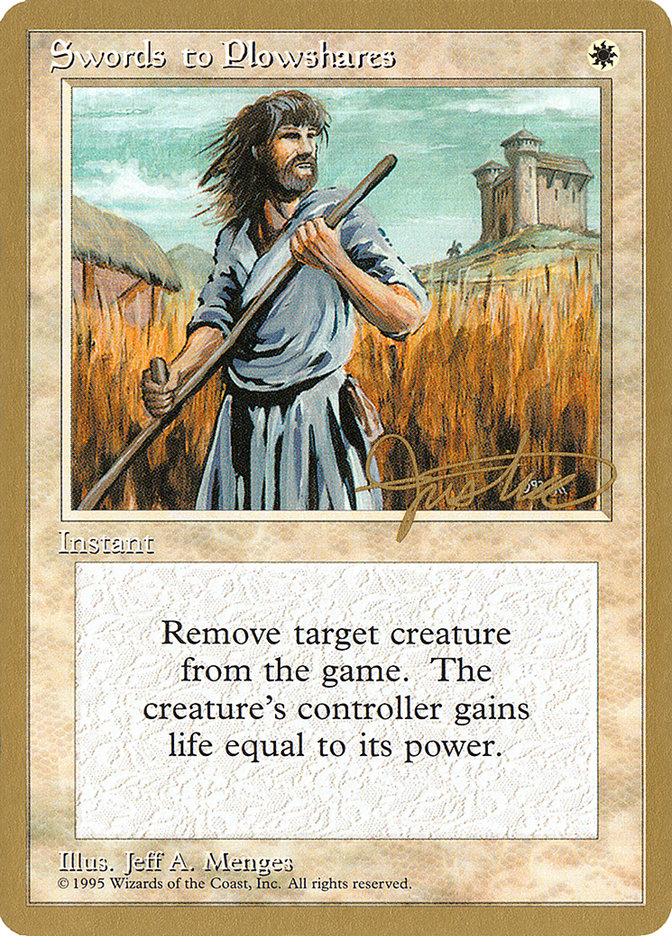 Swords to Plowshares (Mark Justice) [Pro Tour Collector Set] | Rock City Comics