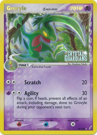 Grovyle (19/100) (Delta Species) (Stamped) [EX: Crystal Guardians] | Rock City Comics