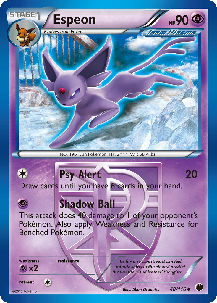 Espeon (48/116) [Black & White: Plasma Freeze] | Rock City Comics