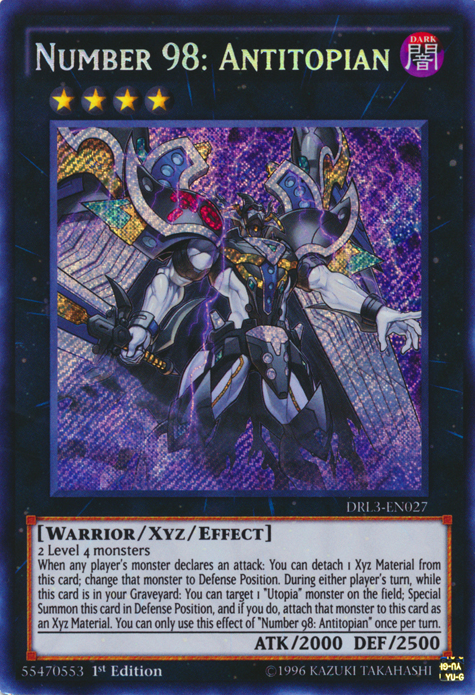 Number 98: Antitopian [DRL3-EN027] Secret Rare | Rock City Comics