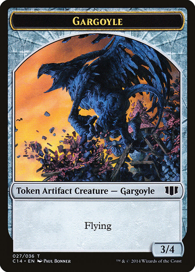 Gargoyle // Elf Warrior Double-sided Token [Commander 2014 Tokens] | Rock City Comics