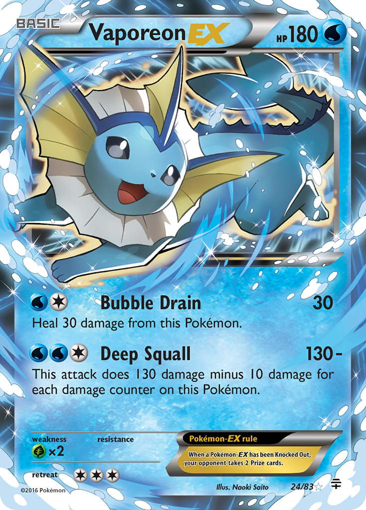 Vaporeon EX (24/83) [XY: Generations] | Rock City Comics