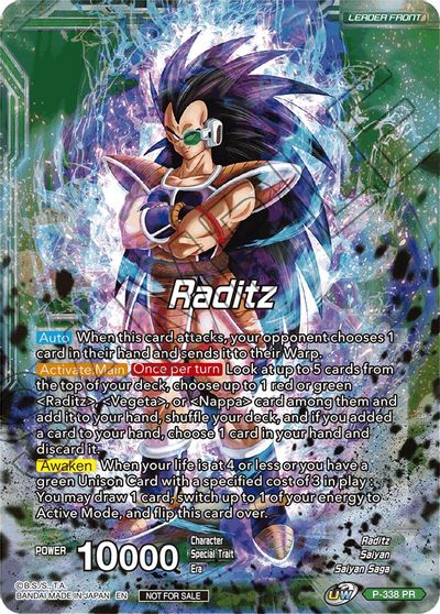 Raditz // Raditz, Brotherly Revival (Gold Stamped) (P-338) [Saiyan Showdown Prerelease Promos] | Rock City Comics