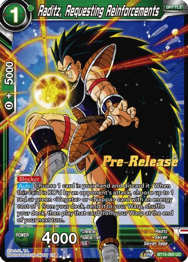 Raditz, Requesting Reinforcements (BT15-065) [Saiyan Showdown Prerelease Promos] | Rock City Comics