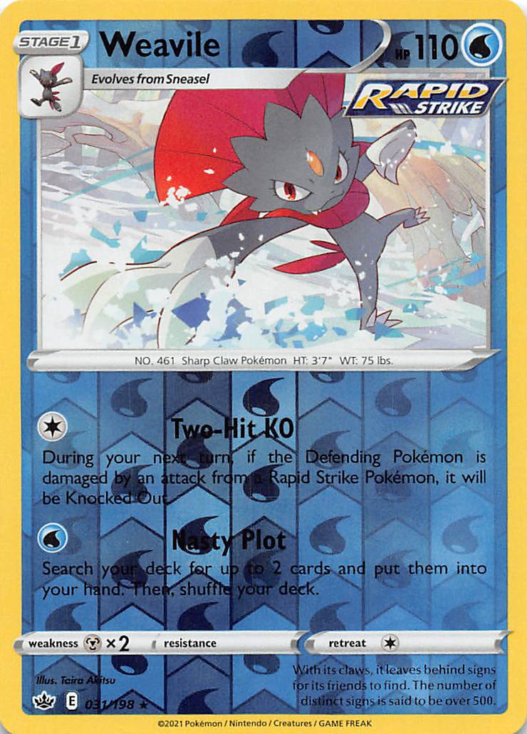 Weavile (031/198) [Sword & Shield: Chilling Reign] | Rock City Comics