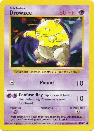 Drowzee (49/102) [Base Set Shadowless Unlimited] | Rock City Comics