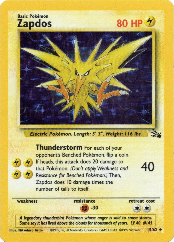 Zapdos (15/62) [Fossil Unlimited] | Rock City Comics