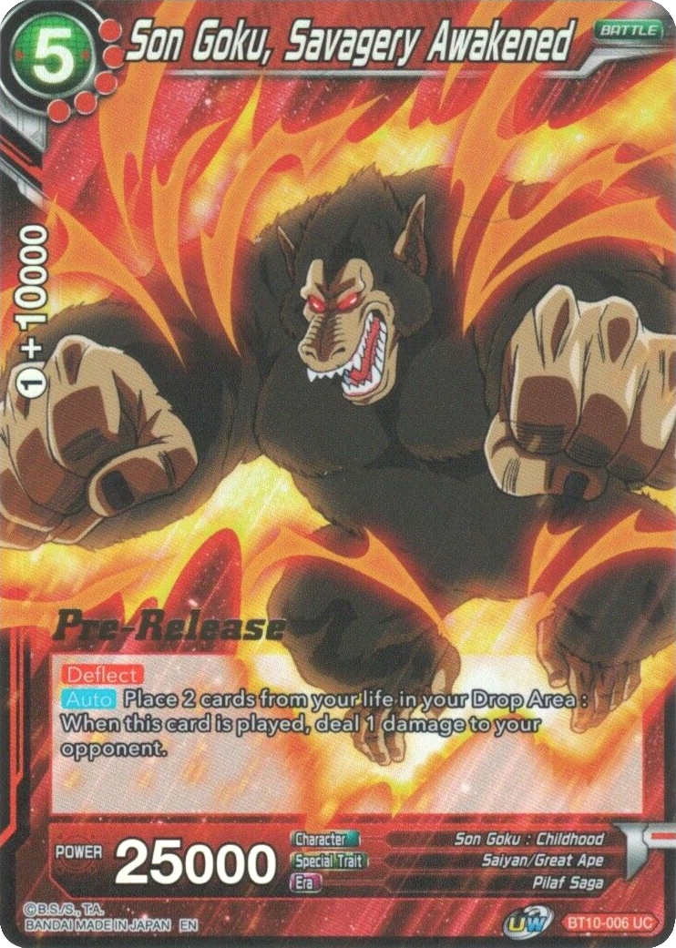 Son Goku, Savagery Awakened (BT10-006) [Rise of the Unison Warrior Prerelease Promos] | Rock City Comics