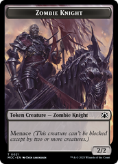 Zombie Knight // Human (6) Double-Sided Token [March of the Machine Commander Tokens] | Rock City Comics