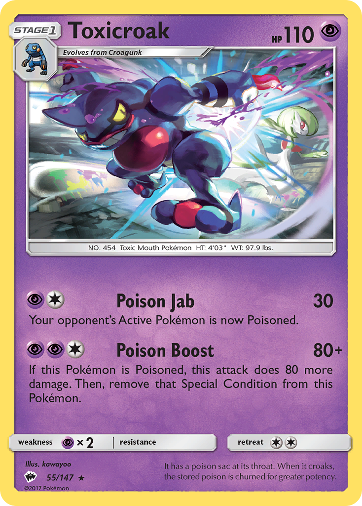 Toxicroak (55/147) [Sun & Moon: Burning Shadows] | Rock City Comics