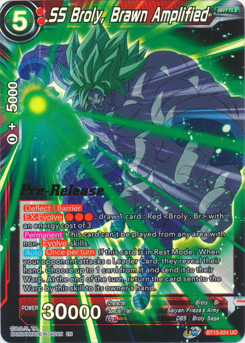 SS Broly, Brawn Amplified (BT13-024) [Supreme Rivalry Prerelease Promos] | Rock City Comics