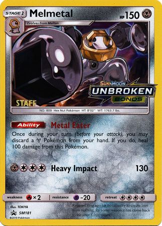 Melmetal (SM181) (Staff Prerelease Promo) [Sun & Moon: Black Star Promos] | Rock City Comics