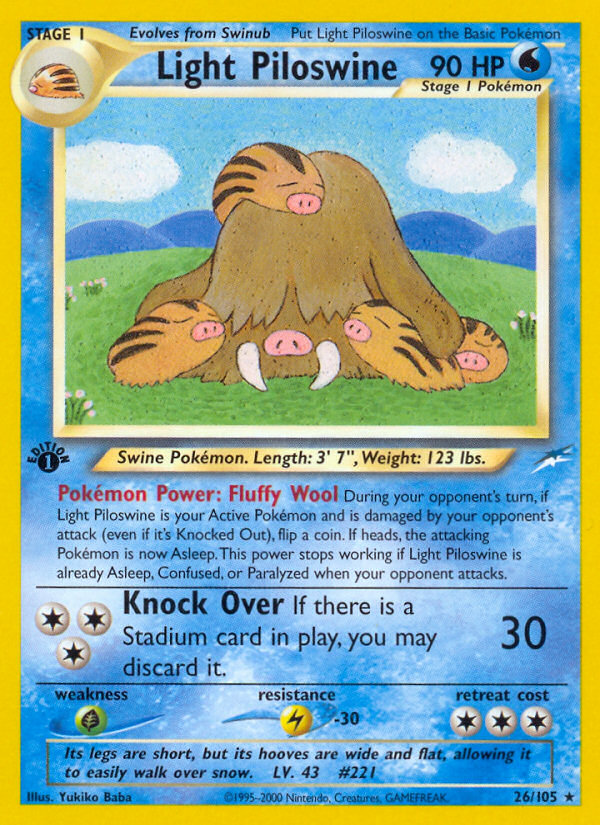 Light Piloswine (26/105) [Neo Destiny 1st Edition] | Rock City Comics