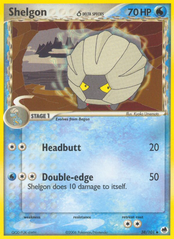 Shelgon (38/101) (Delta Species) [EX: Dragon Frontiers] | Rock City Comics