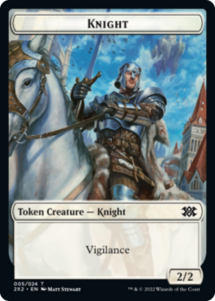 Elemental // Knight Double-sided Token [Double Masters 2022 Tokens] | Rock City Comics