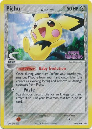 Pichu (76/110) (Delta Species) (Stamped) [EX: Holon Phantoms] | Rock City Comics