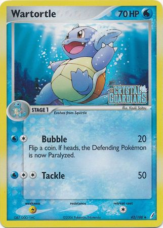 Wartortle (42/100) (Stamped) [EX: Crystal Guardians] | Rock City Comics