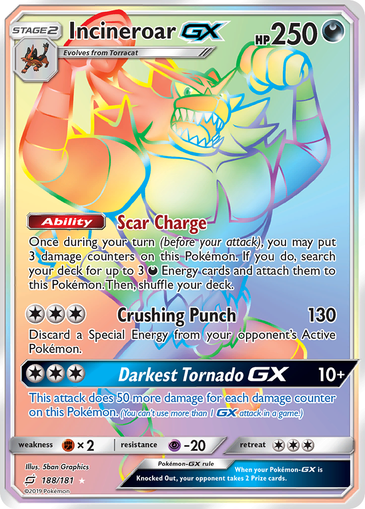 Incineroar GX (188/181) [Sun & Moon: Team Up] | Rock City Comics