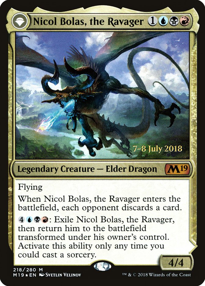 Nicol Bolas, the Ravager // Nicol Bolas, the Arisen  [Core Set 2019 Prerelease Promos] | Rock City Comics