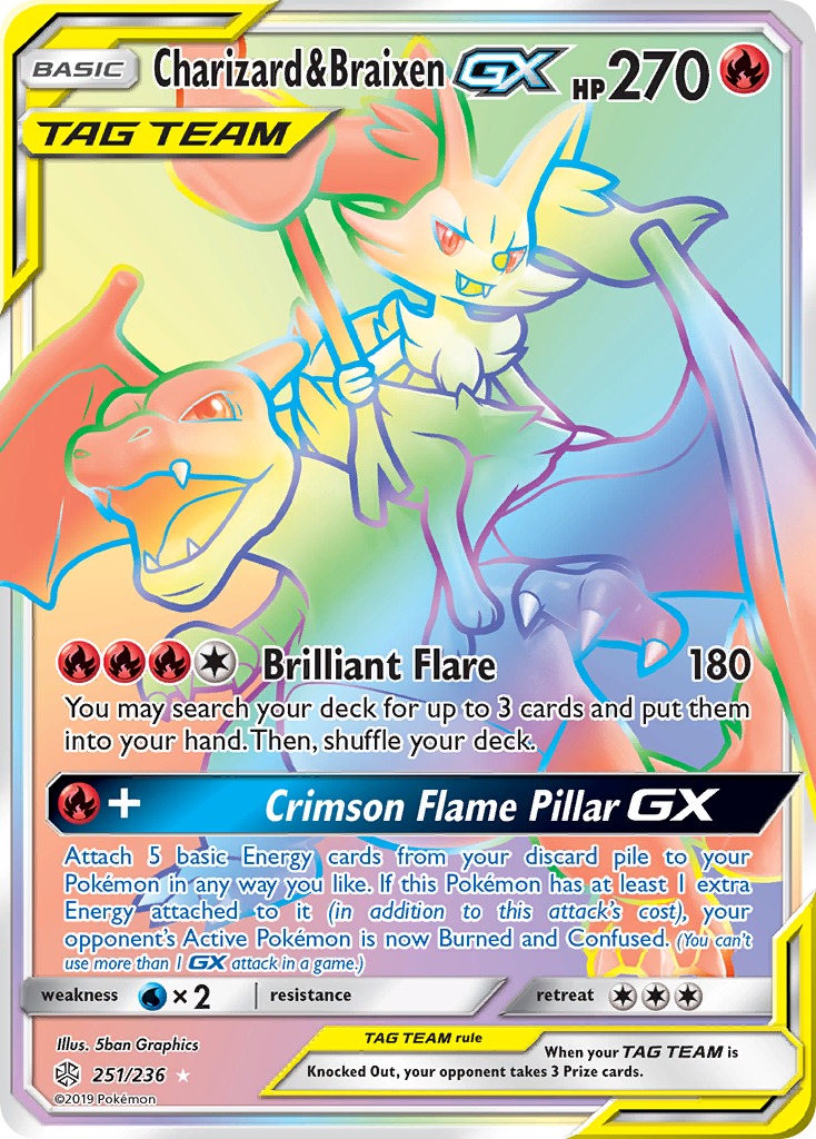 Charizard & Braixen GX (251/236) [Sun & Moon: Cosmic Eclipse] | Rock City Comics