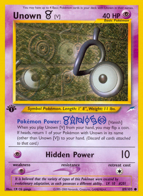 Unown [V] (89/105) [Neo Destiny 1st Edition] | Rock City Comics