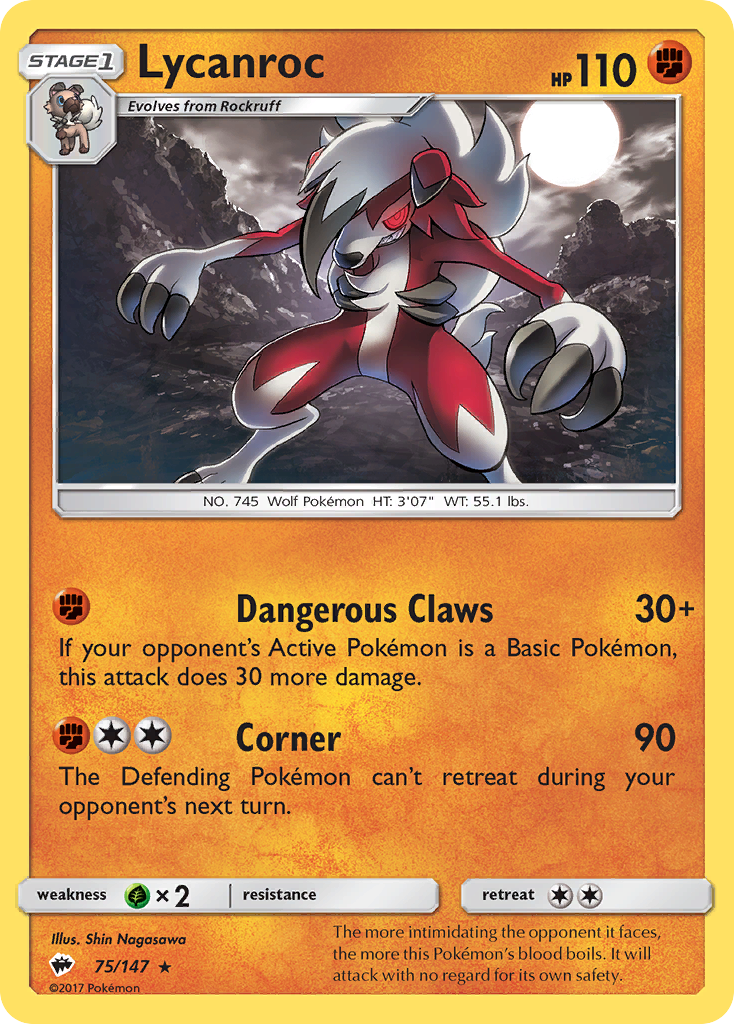 Lycanroc (75/147) [Sun & Moon: Burning Shadows] | Rock City Comics