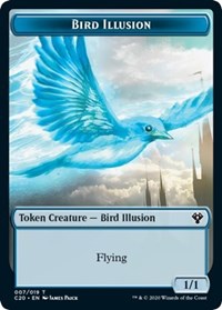 Bird Illusion // Beast (011) Double-sided Token [Commander 2020 Tokens] | Rock City Comics