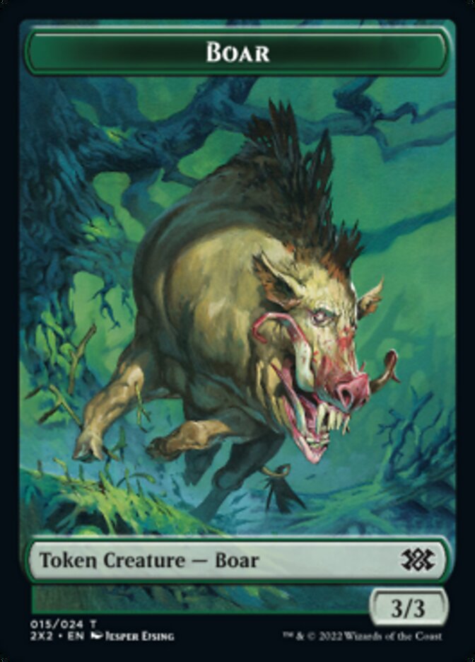 Boar // Knight Double-sided Token [Double Masters 2022 Tokens] | Rock City Comics