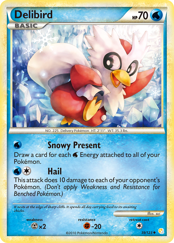 Delibird (39/123) [HeartGold & SoulSilver: Base Set] | Rock City Comics