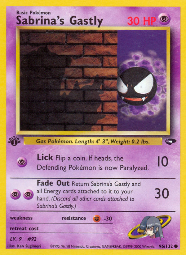 Sabrina's Gastly (96/132) [Gym Challenge 1st Edition] | Rock City Comics