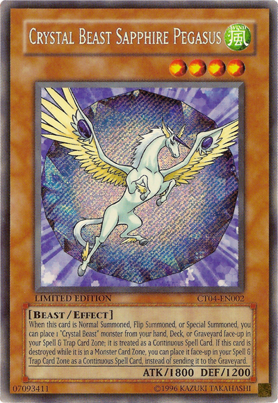 Crystal Beast Sapphire Pegasus [CT04-EN002] Secret Rare | Rock City Comics