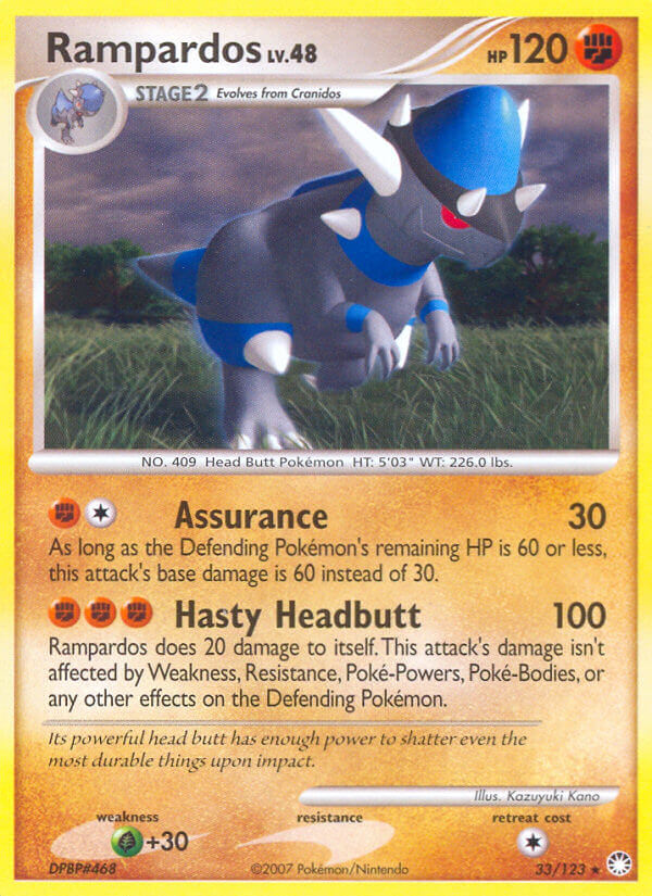 Rampardos (33/123) (Cosmos Holo) (Theme Deck Exclusive) [Diamond & Pearl: Mysterious Treasures] | Rock City Comics