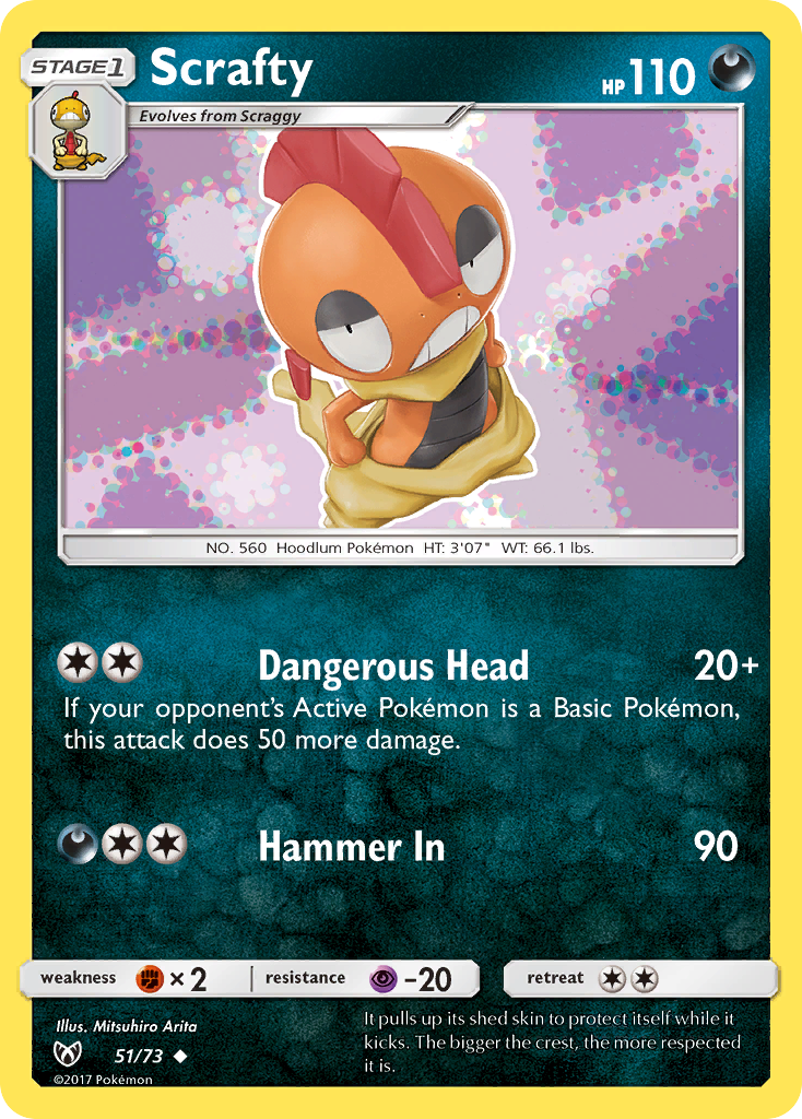 Scrafty (51/73) [Sun & Moon: Shining Legends] | Rock City Comics