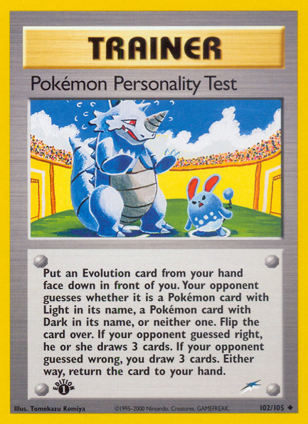 Pokemon Personality Test (102/105) [Neo Destiny 1st Edition] | Rock City Comics