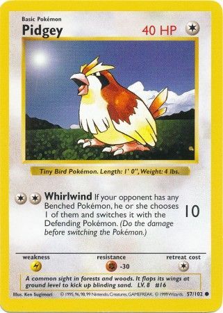 Pidgey (57/102) [Base Set Shadowless Unlimited] | Rock City Comics