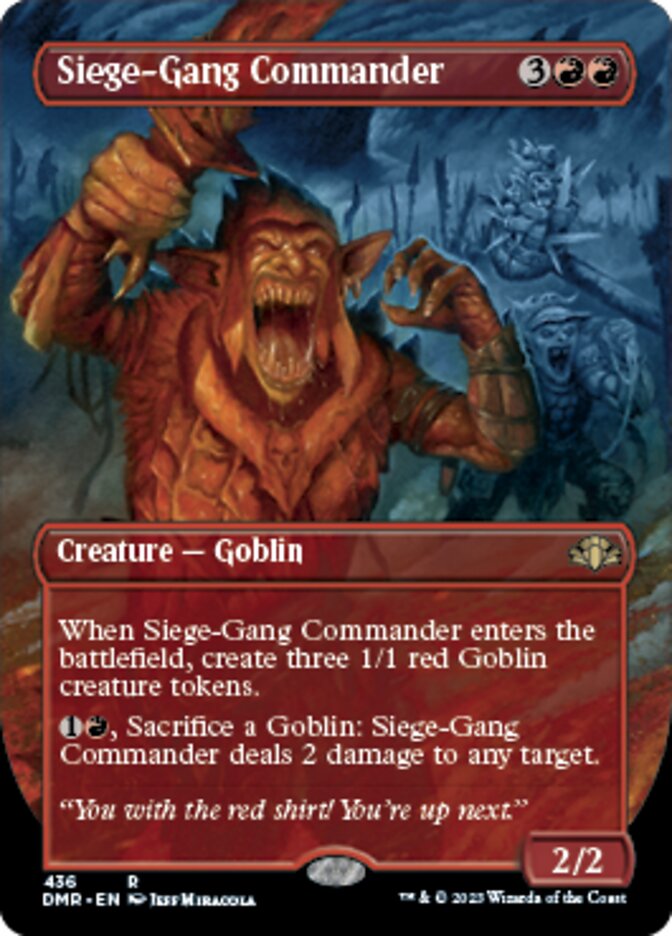 Siege-Gang Commander (Borderless Alternate Art) [Dominaria Remastered] | Rock City Comics