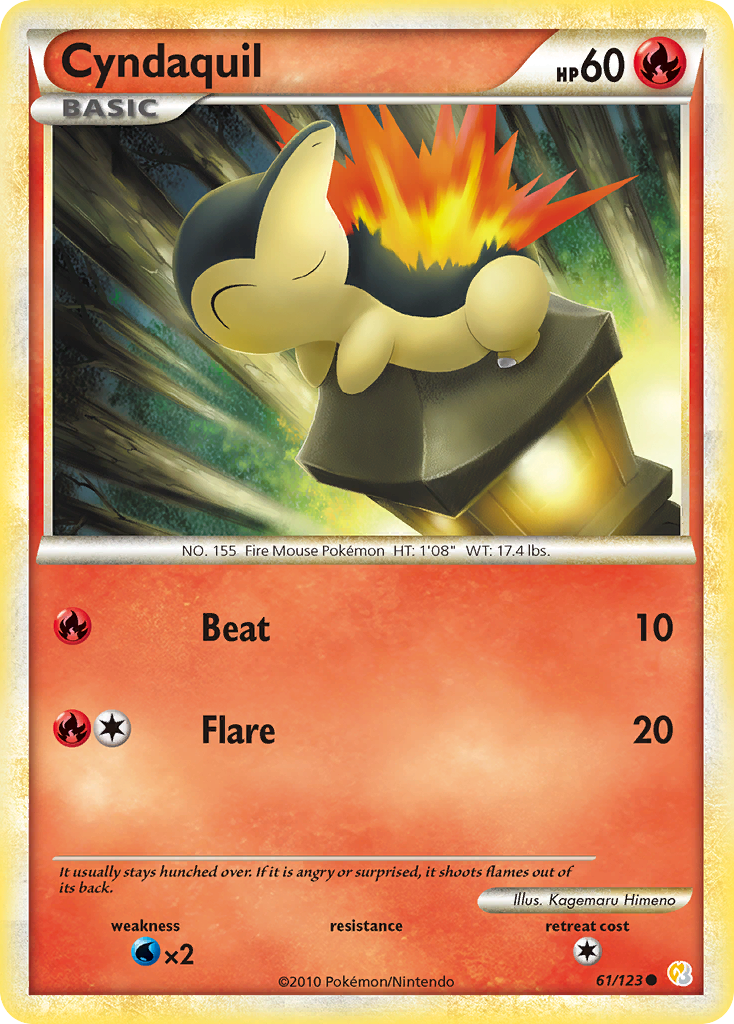 Cyndaquil (61/123) [HeartGold & SoulSilver: Base Set] | Rock City Comics