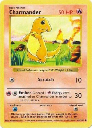 Charmander (46/102) [Base Set Shadowless Unlimited] | Rock City Comics