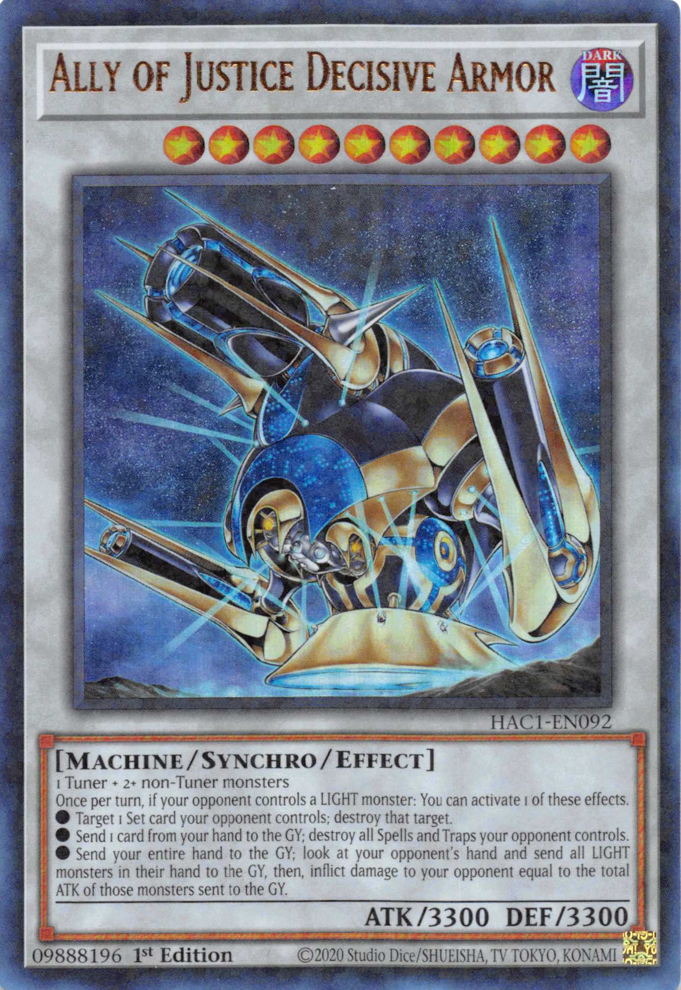 Ally of Justice Decisive Armor (Duel Terminal) [HAC1-EN092] Parallel Rare | Rock City Comics