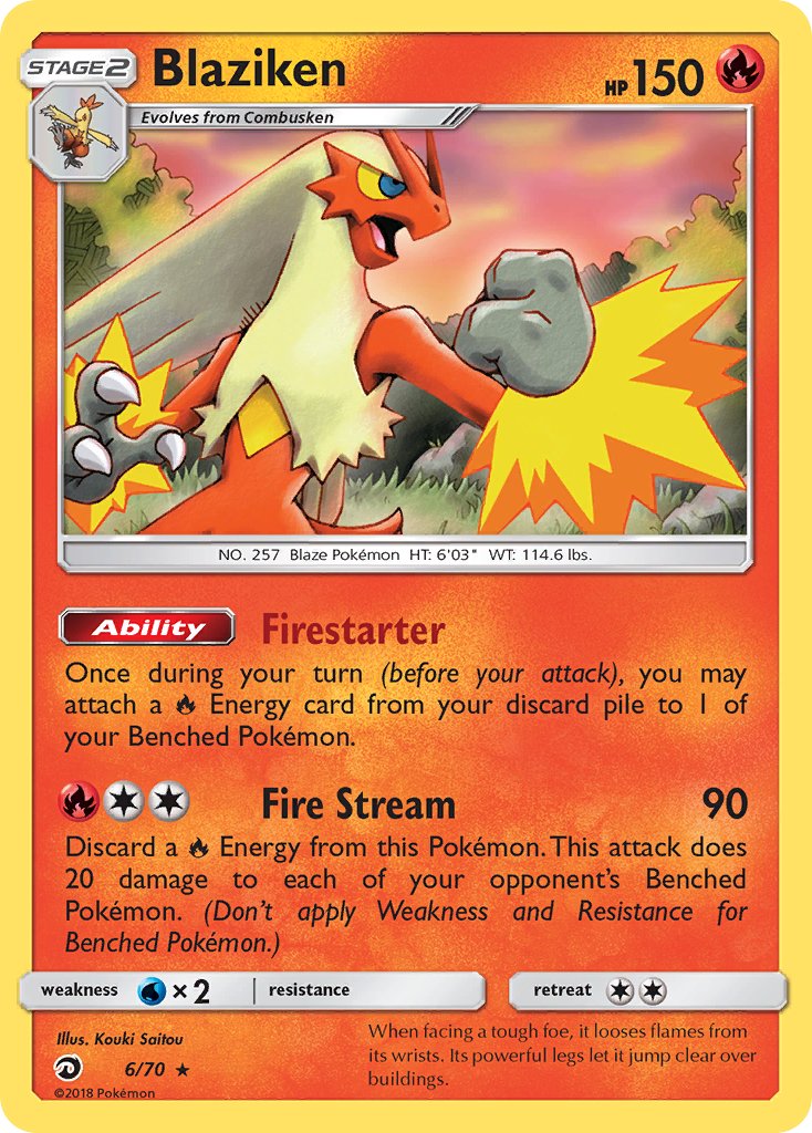 Blaziken (6/70) (Theme Deck Exclusive) [Sun & Moon: Dragon Majesty] | Rock City Comics