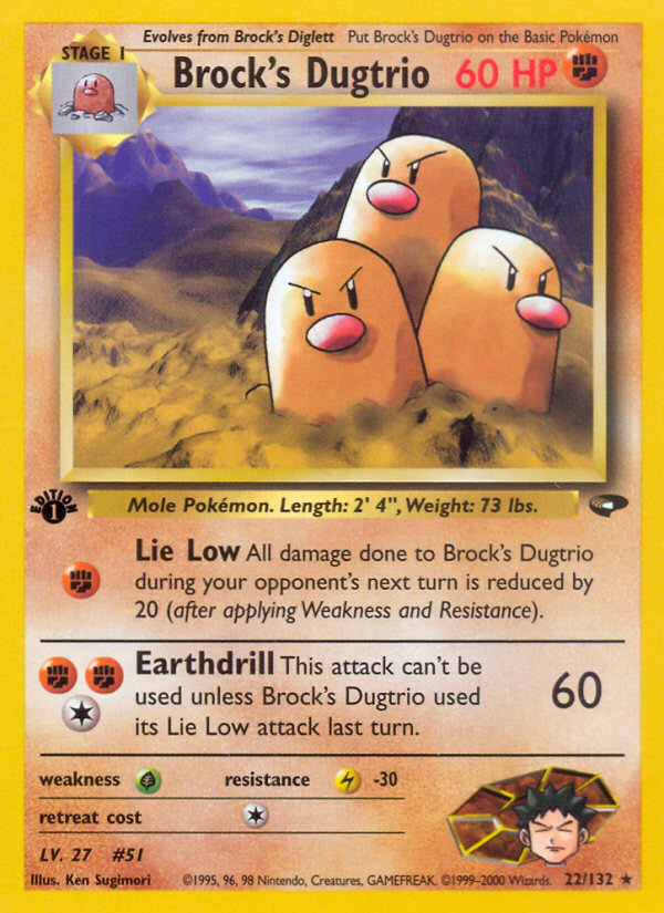 Brock's Dugtrio (22/132) [Gym Challenge 1st Edition] | Rock City Comics