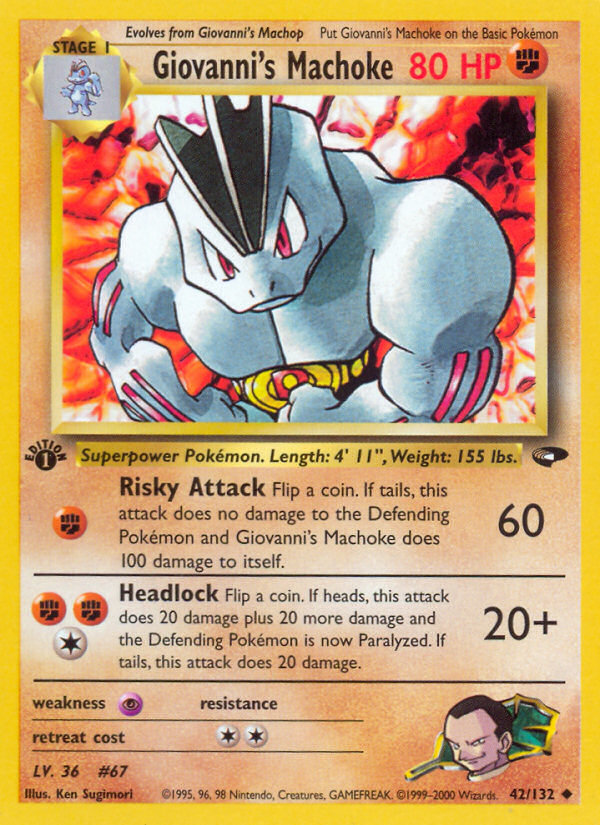 Giovanni's Machoke (42/132) [Gym Challenge 1st Edition] | Rock City Comics