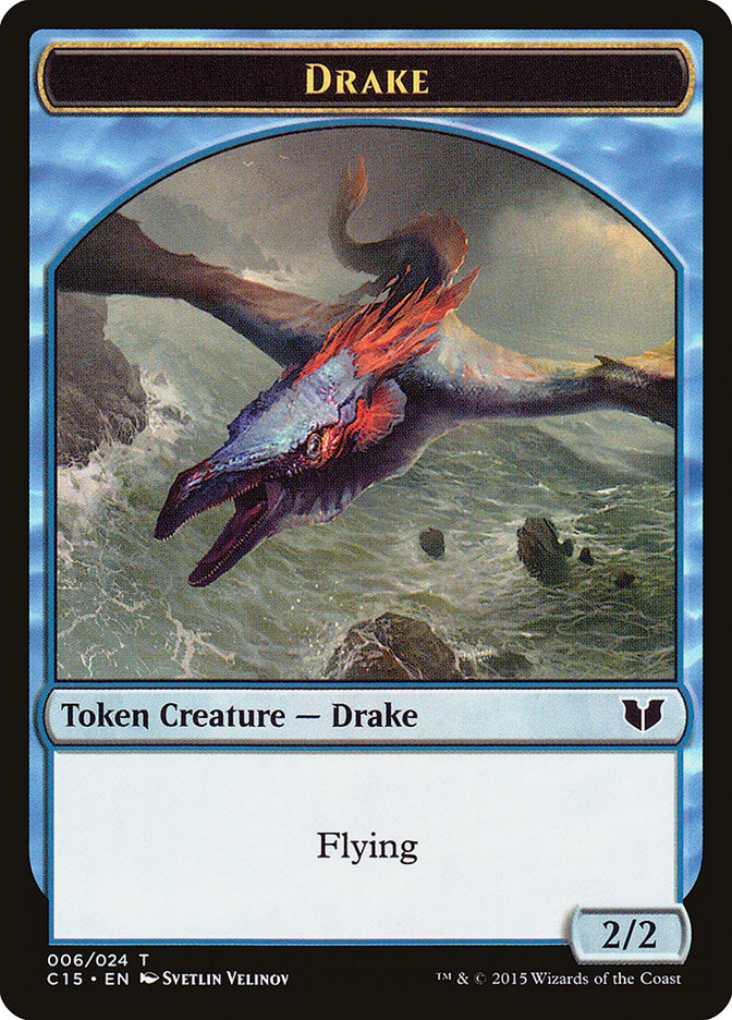 Drake // Elemental (020) Double-Sided Token [Commander 2015 Tokens] | Rock City Comics