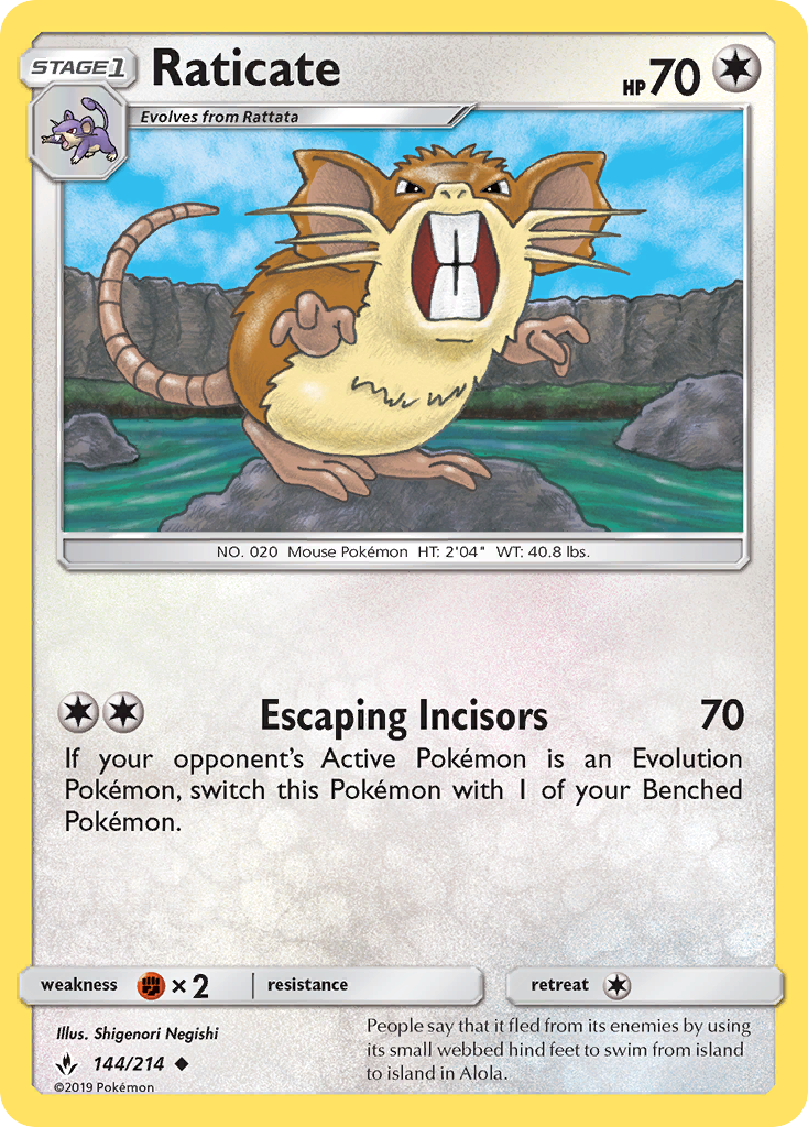 Raticate (144/214) [Sun & Moon: Unbroken Bonds] | Rock City Comics